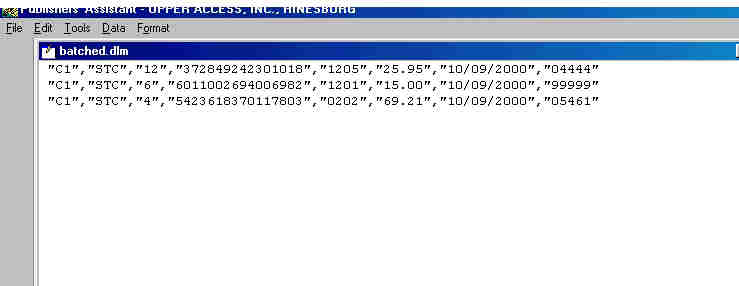 Optionally edit the delimited file