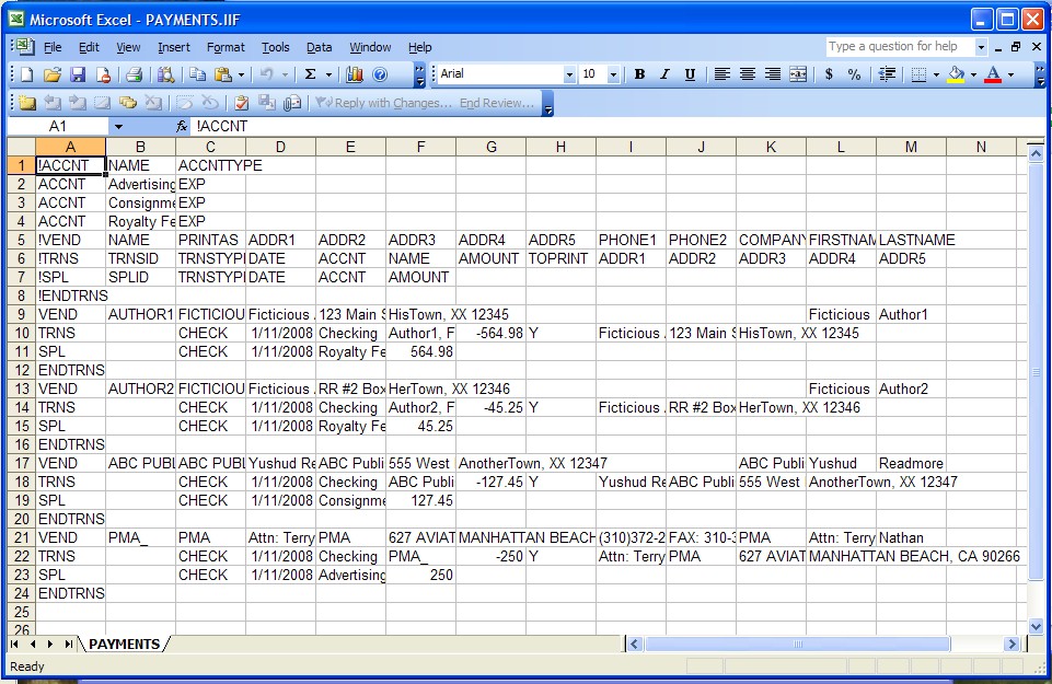 Figure 1 - File-> Export-> Intuit on the menu.