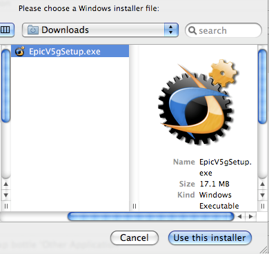 (Screen shot of CrossOver installer)